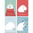 36 Biglietti Di Natale Ecologici Doodle In Carta Riciclata – Formato A6 Con Buste Kraft, Made In Germany