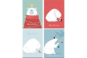 BEAR AND BEE 36 biglietti di Natale Big Friendly Bear, realizzati in carta riciclata