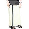 YETTALAN® Mens Thalapathy Border 100% Cotton Temple Wear Dhoti 2.00 Meters Mundu/Vesti