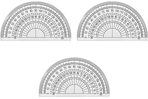 FUZVOL 3 PCS Plastic Protractors 180 Degree Protractor for Students Teachers Office School Drafting and Measuring Math Tool for Angle Measurement with Semicircle