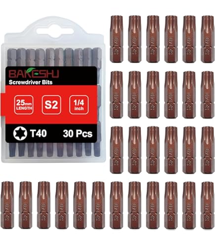 TIN Bit Torx TX40, T40, 1/4 Aufnahme - Made in Germany - 5 Stück