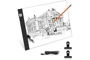 Lanvixo Leuchttisch A4 LED Lightbox, Leuchtplatte Ultra-dünne Light Box mit 3 Helligkeit Einstellbar, Lichtbox Light Pad für Diamant Painting Zeichnen Skizzieren Animation Röntgenbetrachtung