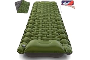 AKSOUL Autogonflant Tapis de Camping - 10 CM Épais Matelas Autogonflant 1 Personne Gonflable Matelas de Couchage, Autogonflable Pliable Tapis de Sol pour Trekking Randonnée Voyage
