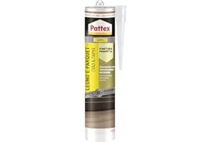 Pattex Sigillante Acrilico Legno&Parquet, Silicone per Legno, Ottimo per Sigillatura di Legno, Parquet, Armadi, Infissi, Zoccolini, Verniciabile, Colore Rovere Scuro, Cartuccia da 280 ml