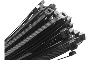 CRINSTON - 1000 Pezzi Fascette professionali 200 mm x 3,6 mm, Fascette di plastica nera. Resistente ai raggi UV - Resistenza minima alla trazione 18,3 kg.