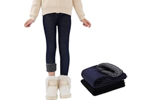 Baogaier Termici Leggings per Ragazze Foderati in Pile, Leggeri Comodo Legging da Bambina Vita Alta Felpati Lunghi Caldi Pantaloni Autunno Invernali Casual Abbigliamento, 5-13 Anni
