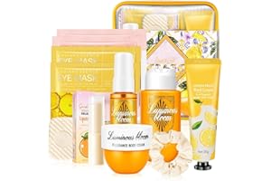 SPOYLETTO Skincare Donna kit Beauty Viaggio Completo| Cofanetto Regalo Donna Beauty con Crema Corpo,Crema Mani,Burrocacao Labbra,Patch Occhi, Bagnoschiuma,Saponetta, Perfume,Fascia Capelli