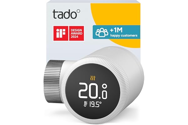 tado° smart värmetermostat X, värmestyrning via app och Smart Speaker (Alexa, Siri, Google Assistant), spara energi och kostnader, DIY-installation, ej kompatibel med tado° V3+