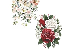 HCHES Toilette Blumen Grün Wandaufkleber Eucalyptus Pflanzen Blätter, PVC Toilettendeckel aufkleber Bad Möbel Tür Schild Dekor Abnehmbar und selbstklebend (M042+M041)