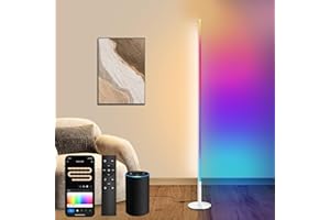 Fortand Stehlampe Wohnzimmer LED, WiFi RGBCW Standleuchte Dimmbar Ecklampe Kompatibel mit Alexa/Google Home, LED Stehleuchte mit Fernbedienung 16 Millionen Farben Musikmodi DIY-Modus, 147CM