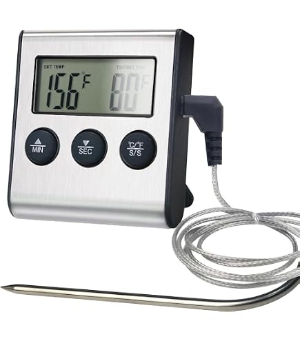Termometro Digitale Da Cucina Per Carne Con Display LCD Retroilluminato E Timer - 4