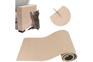 ZenithyrEn Tappeto Tiragraffi per Gatti Autoadesivo 100x30cm, Protezione Divano Graffi Gatto, Riutilizzabile e Tagliabile, Ideale per Divani, Facile da Applicare(Khaki)