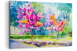 ARTTOR Cuadros Decoracion Salon Árboles multicolores naturaleza primavera Lienzos decorativos 120x80cm Cuadro Sobre Lienzo Moderno Dormitorio Cuadros Pared Imágenes Wall Art Prints Grande XXL AA120x80-2941