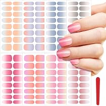 Andiker Nagelaufkleber Set – Selbstklebende Nail Wraps, 112 Stück – Mit Nagelfeile – Design 2 – Für Schnelle Maniküre