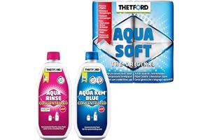 Thetford Set Camping WC Chemie Aqua KEM Blue Concentrat + Aqua Binkl Concentrated med toalettpapper aqua Soft