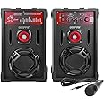 Geepas GMS8425 2.0-Channel Professional Speakers- 16000 PMPO | with Wired Mic | USB/SD Card, FM Radio | Ideal for Discos, Singing, Karaoke