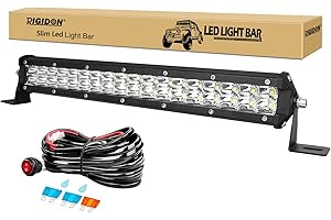 RIGIDON Faretto 15 Pollici 38 cm 108W Barra Led Fuoristrada, Con 12V Cablaggio Kit, Barra Luminosa Led Per Auto Camion SUV ATV 4x4 Veicoli Offroad, Impermeabile 6000K Bianco Lampada di Guida