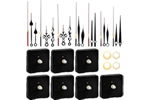 Cozlly 7 PCS Uhrwerk Batteriebetrieben, Leise Quarz Uhrwerks Mechanismen, Langer und Kurzer Schaft Wanduhr Bewegungen Mechanismus mit 7 Paar Zeigern Uhrteilen, Wanduhren Mechanismus Ersatz