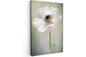 MuchoWow© Laminas Cuadros de Salon para Dormitorio 60x90 cm Lienzos Decoración Pared Cuadro Habitacion Decoracion Flores - Naturaleza - Blanco