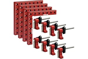 DEEFIINE Abrazadera de ángulo de 90 grados, ángulo de posicionamiento, 140 mm/5,5 ", ángulo de medición de ángulo recto para herramientas de carpintero (4)