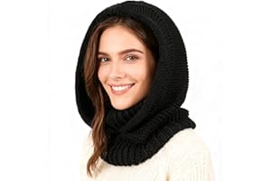 TAGVO Gorro de Punto para Mujer, Multifunción Gorro de Invierno de Moda Informal Elástico Cálido con Bufanda Larga, Balaclava Pasamontañas Térmico para Esquí Senderismo Correr Ciclismo Trabajando