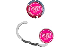 Sauberkugel® Taschenhalter Für Tisch | Portabler Haken Für Handtasche | Pink | Faltbar & Kompakt | Antirutsch-Unterseite | Gewicht Bis 3kg (Pink)