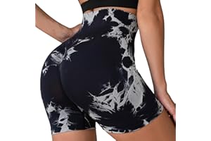 LITTHING Leggins Sportivi Donna Push Up Pantaloni Yoga Palestra Donna Elastico Anticellulite Leggings Tie Dye Vita Alta Senza Cuciture Pantacollant Opaco Scrunch per Fitness Jogging