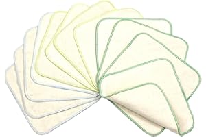 AVO + CADO Avo&Cado - Manoplas de franela con tejido de rizo (12 unidades), color verde