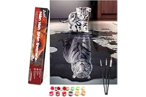 Bougimal Pintar por Numeros Adultos, DIY Pintura por números con Pinceles y Pinturas Decoraciones para el Hogar sin Marco de 40 X 50 cm