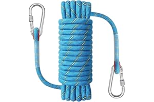 NorthPada 10mm x 20meters Boat Marine Rope for Boating, Fishing, Rafting, Camping, Hiking, Hunting, Canyoneering, Mooring, Floating, Anchor, Docking, Rescue, Knotting Practice with Hook Blue