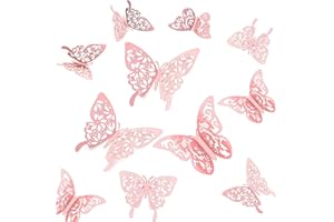 BKEMKRI 24 pezzi 3D Decorazione farfalla, adesivi farfalla, tatuaggi murali decorativi farfalla adesivi murali rimovibili Decorazione murale Home Decor