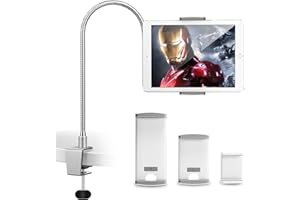 AboveTEK Gooseneck Tablet Holder, Universal Tablet Stand with Flexible Adjustable Long Arm, Lazy Neck Phone Holder Clamp Mount Bracket Bed for iPad iPhone pro Samsung Tab Switch, 3.5"-11" Devices