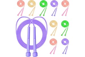 YONGNKIDS Skipping Rope for Kids, 10 Pack Adjustable Colorful Jump Ropes for Home Exercise & Fitness & Sport Outdoor & Workout School Game & Outdoor Activity, Skipping Ropes Exercise for Men Women Kids