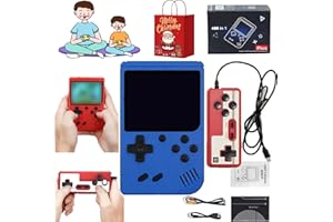 GAHWA Arcade Buddy Tendo, Retro Handheld Game Console, Over 400 Nostalgic Games, Handheld Retro Game Console Support 2 Players Play On TV, Handheld Game Console Bag (Blue)