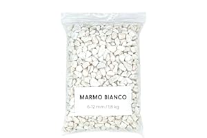 Landare Ghiaia Bianco 1,8Kg - Ghiaia per Acquario - Sassolini Decorativi per Vasi - Sassi Decorativi per Vasi - Ghiaia per Vasi - Sassolini per Acquario - Ghiaia per Giardino (9-12 mm)