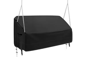 WIDESMILE Garden Swing Cover Hanging Porch Swing Cover 420D Waterproof Outdoor Hammock Swing Covers Patio Wooden Yard Swing Chair Covers Replacement (Black, 142x81x64cm)