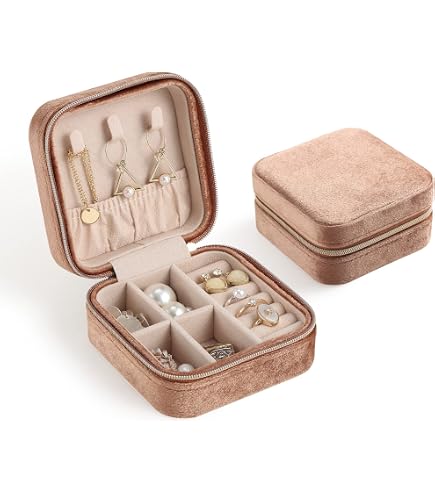 CASEGRACE Portagioie portatile da viaggio in pelle per gioielli in pelle organizzatore scatola regalo per ragazze donne
