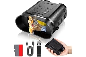 Sovonix Night Vision Goggles, 4K 48MP 2500mAh Rechargeable 8X Digital Zoom 7-Level IR Night Vision Binoculars Vista 300m can Save Photo and Video for Camping and Surveillance with 32GB Card