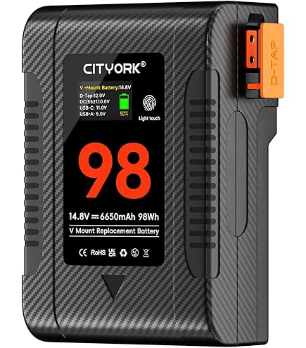 K&F CONCEPT Batterie V Mount 99 Wh 6700 mAh 14,8 V Mini Batterie V Lock 65W Charge Rapide PD Bidirectionnelle avec D-Tap, USB-A, USB-C, BP, Écran OLED, pour Voyage/Camera/Smartphone