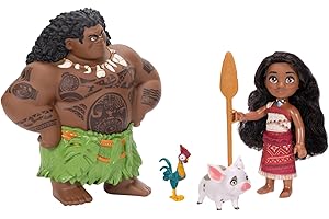 Disney Vaiana - Set de Regalo Vaiana de 15 cm - Incluye Vaiana Maui y Sus Amigos - Jakks Pacific