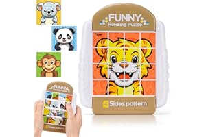 OSIKAY Jouet Enfant Fille Garcon 3 4 5 Ans：Puzzle 3D Enfant 3 4 5 6 Ans Montessori Jeux Educatif Enfant 3 4 5 6 Ans Cadeau Fille 2 3 4 Ans Anniversaire Jouets de Voyage pour Enfants Puzzle Rotatif 16 Pièces