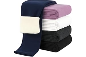 JOCMIC Girls Fleece Lined Thermal Leggings Winter Thick Warm Pants 3-9 Years 1 Pack