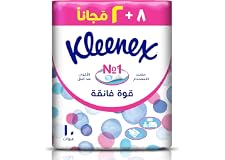 Kleenex Ultra Strong Facial Tissue, 2 PLY, 10 Soft Packs x 130 Sheets, Strong Multi Purpose Tissue