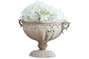 Loberon Amphore Vescemont, Patina Wirkt Authentisch Antik, Kunstvoll Verziert, Dekoration, Wohn-Accessoire, Blumengefäß, Blumenvase, Eisen, Creme