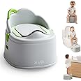 KUB 3-in-1 Potty Training Toilet (Chair, Seat, Step Stool) - 9 CM Splash Guard, One-click Assembly, Easy to Clean - Versatile Toddler Potty Trainer for Boy Girl - Grey