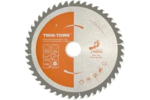 TWIN-TOWN - Lama per Sega Circolare HM 210 x 30 mm, 48denti, Ideale per legno da costruzione, compensato sciolto, piastre in fibra di legno per sega circolare e sega circolare a batteria
