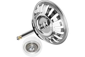 Spülbecken Siebkörbchen, Ø 79 mm, Ersatz für 119146, kompatibel mit Blanco 3,5" Ablaufgarnituren ab Bj. 2011, 18 Schlitze Siebkorb, 52-97 mm Exzenter Zapfen, Ø 8 mm Stift, Zubehör für Küchenspüle