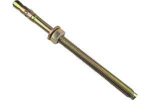 AERZETIX - Set di 5 - Bulloni di ancoraggio di colpire Ø12x200mm - prigioniero di ancoraggio per calcestruzzo/mattone/pietra - bullone ad espansione - acciaio ottone - C46788