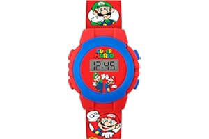 SUPER MARIO Mario Boys GSM4234 - Orologio digitale al quarzo con cinturino in plastica, Rosso, Bracciale