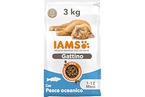 IAMS Cibo secco per gattini con pesce oceanico da 1-12 mesi, 3 kg